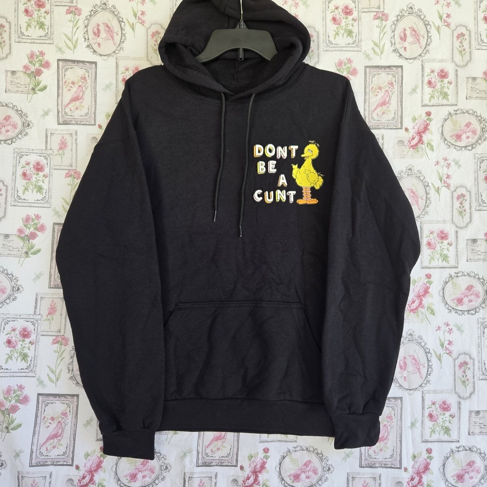 ALF Live Forever Big Bird Streetwear Hoodie Black Men's Size M Pullover Sweat‎